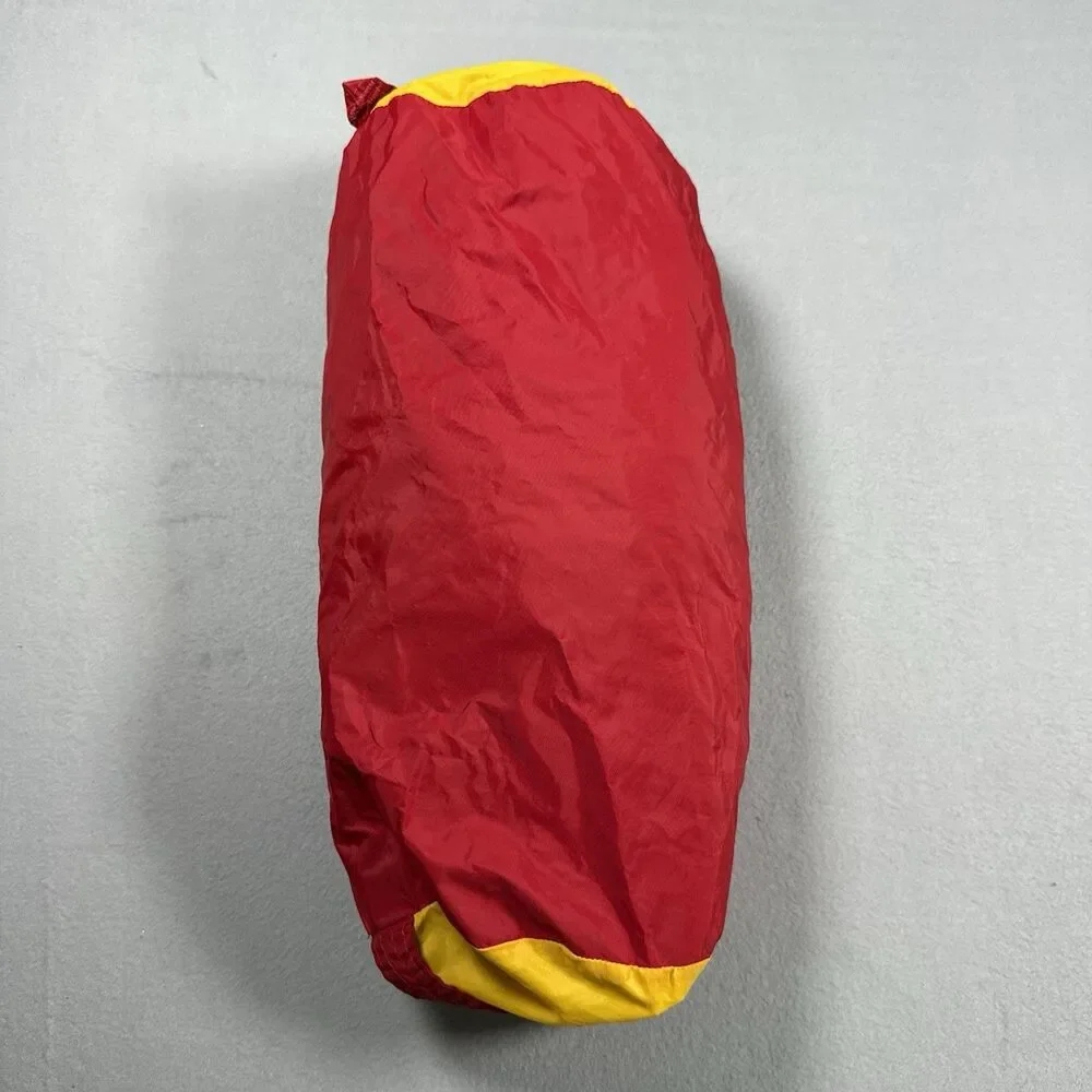 Vintage Red & Yellow Snap-Top Nylon Duffel Gym Bag, Personalized Bag